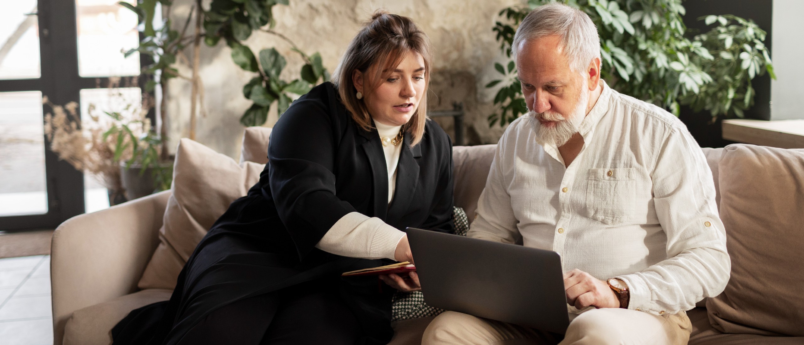 A daughter helps her father search for senior living options.