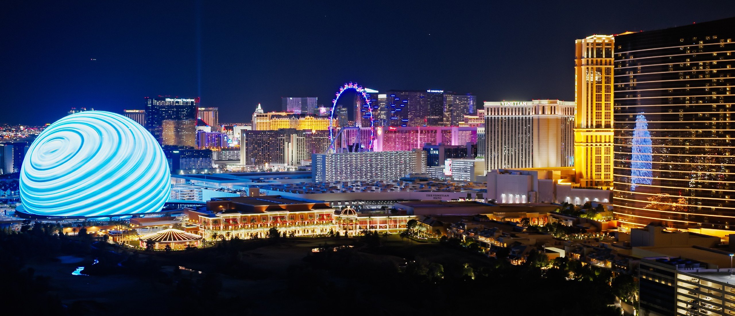 A Las Vegas cityscape.